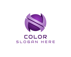 Purple Sphere Letter N  Logo