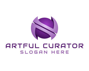 Purple Sphere Letter N  logo design