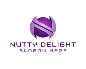 Purple Sphere Letter N  logo design