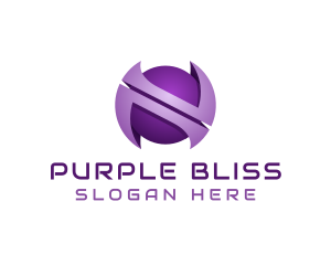 Purple - Purple Sphere Letter N logo design