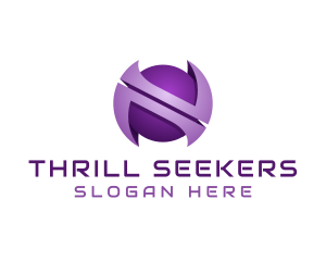 Purple Sphere Letter N  logo design