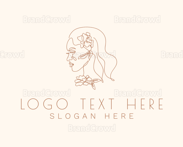 Floral Woman Face Logo