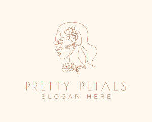 Floral Woman Face logo design