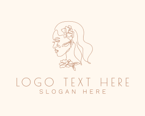 Relaxation - Floral Woman Face logo design