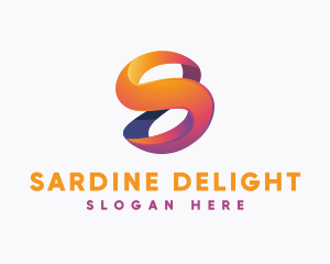 Gradient Infinity Ribbon 3D Letter S logo design