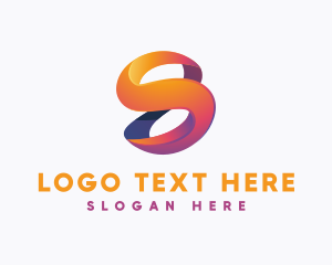 3d - Gradient Infinity Ribbon 3D Letter S logo design