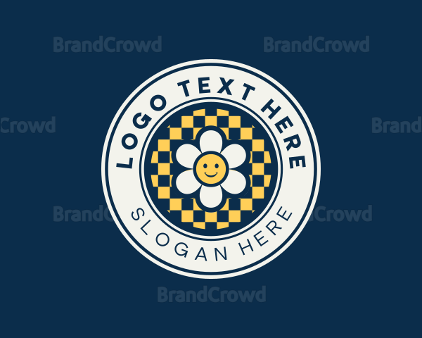 Checkered Flower Smile Logo
