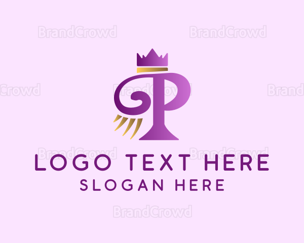 Violet Crown Letter P Logo