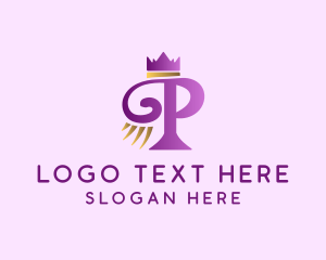 Pageant - Violet Crown Letter P logo design