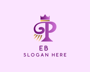 Majestic - Violet Crown Letter P logo design