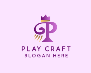 Violet Crown Letter P logo design