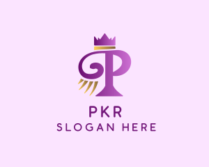 Violet Crown Letter P logo design