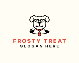 Boss Dog Tie Grooming logo design