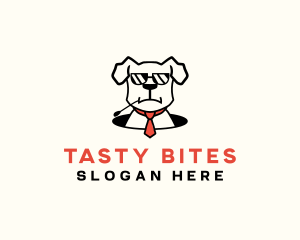 Canine - Boss Dog Tie Grooming logo design