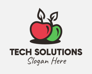 Organic Products - Red Green Apple logo design