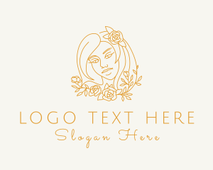Woman - Golden Beauty Makeup logo design