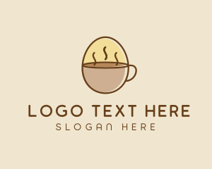 Line Art - Egg Coffee Breakfast logo design