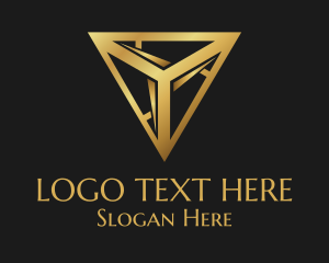 Crypto - Luxury Gold Triangle logo design