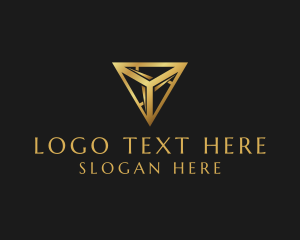 Consulting - Luxury Gold Triangle logo design