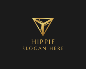 Golden - Luxury Gold Triangle logo design