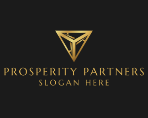 Wealth - Luxury Gold Triangle logo design