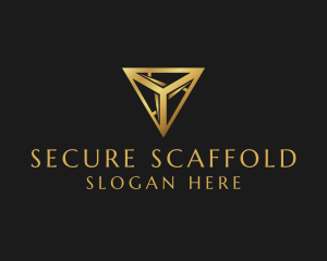 Scaffolding - Luxury Gold Triangle logo design