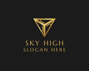 Scaffolding - Luxury Gold Triangle logo design