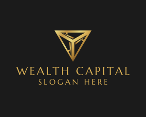 Capital - Luxury Gold Triangle logo design