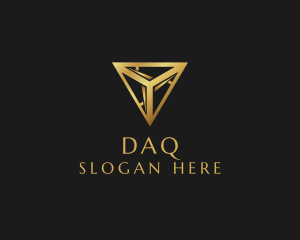 Metallic - Luxury Gold Triangle logo design