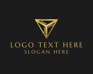 Sculpture - Luxury Gold Triangle logo design