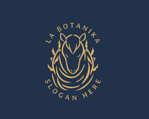 Natural - Natural Leaf Horse logo design