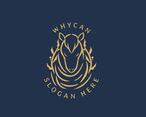High End - Natural Leaf Horse logo design
