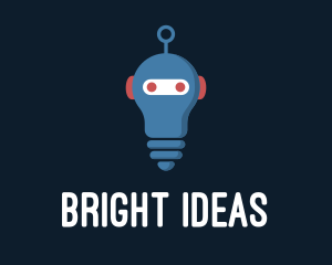 Led - Robot Lightbulb Artificial Intelligence logo design