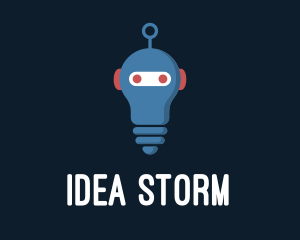 Robot Lightbulb Artificial Intelligence logo design