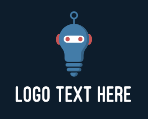 Review Center - Robot Lightbulb Artificial Intelligence logo design