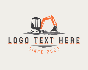 Backhoe - Digging Excavator Construction logo design