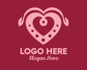 Decorative Heart Leaf  Logo