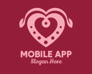 Dating App - Decorative Heart Leaf logo design