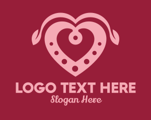 Online Relationship - Decorative Heart Leaf logo design