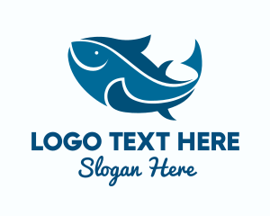Sea Creatures - Blue Tuna Fish logo design