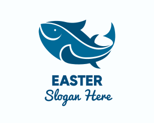 Blue Tuna Fish Logo