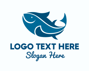 Blue Tuna Fish Logo