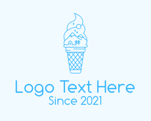 Ice Cream Shop - Blue Alps Iced Cream logo design