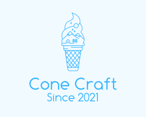 Blue Alps Iced Cream logo design