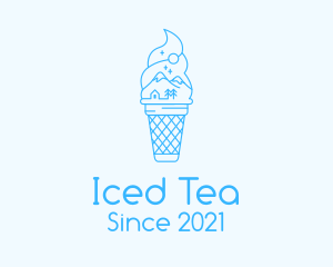 Blue Alps Iced Cream logo design