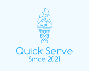 Blue Alps Iced Cream logo design