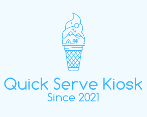 Blue Alps Iced Cream logo design