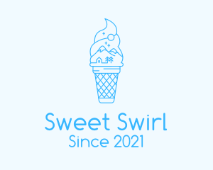 Soft Serve - Blue Alps Iced Cream logo design