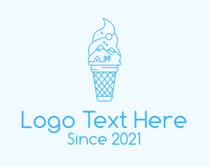 Minimalist - Blue Alps Iced Cream logo design