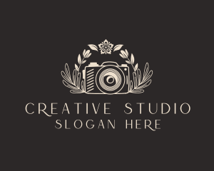 Creative Floral Camera  logo design